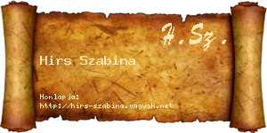 Hirs Szabina névjegykártya