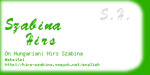 szabina hirs business card